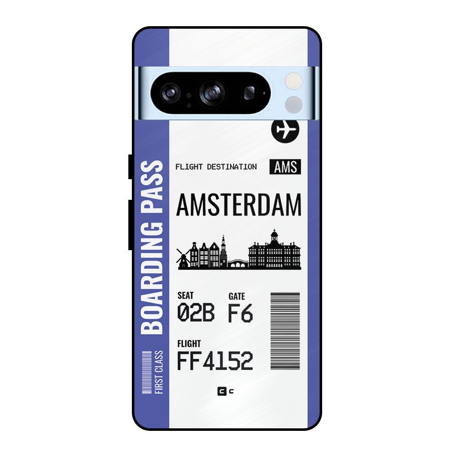 Amsterdam Boarding Pass Metal Back Case for Google Pixel 8 Pro
