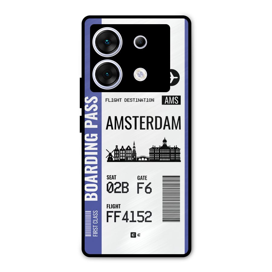 Amsterdam Boarding Pass Metal Back Case for Infinix Zero 30 5G