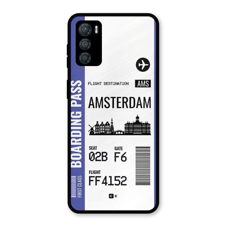 Amsterdam Boarding Pass Metal Back Case for Moto G42