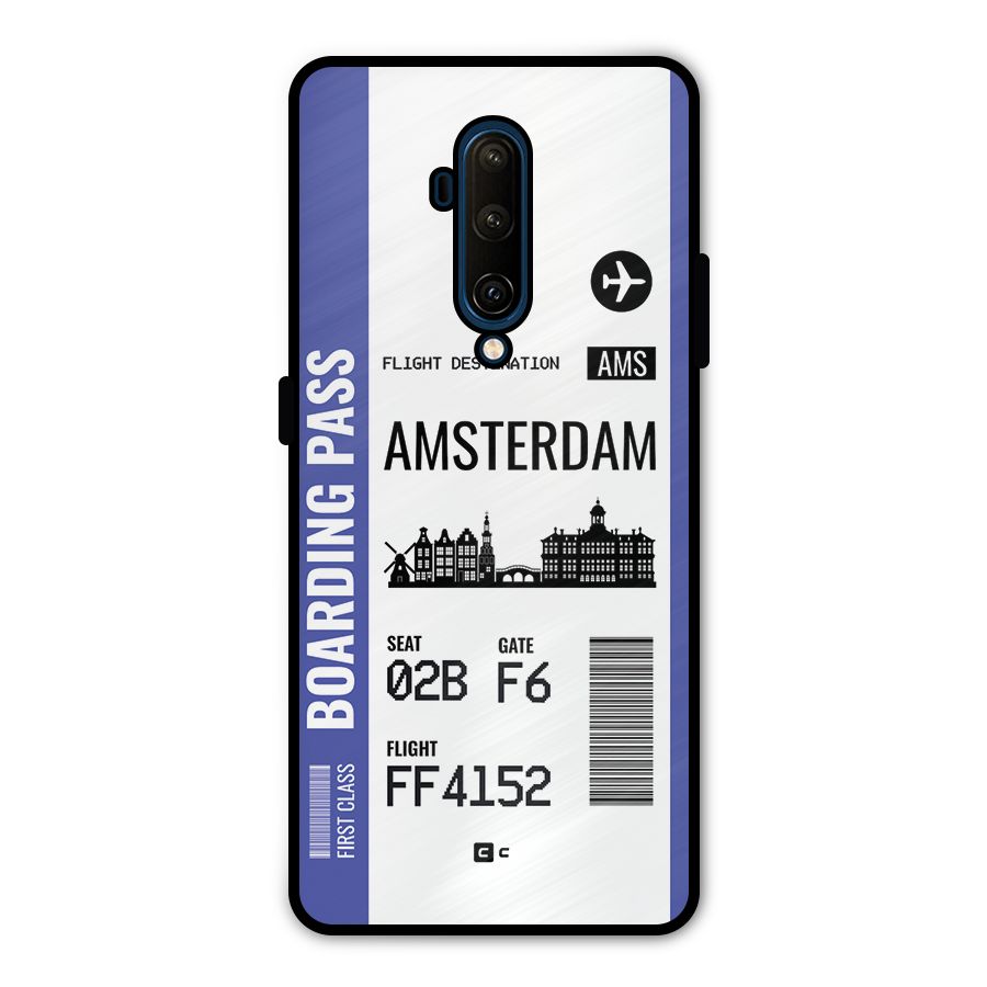 Amsterdam Boarding Pass Metal Back Case for OnePlus 7T Pro