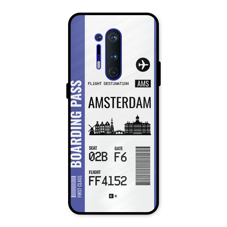 Amsterdam Boarding Pass Metal Back Case for OnePlus 8 Pro