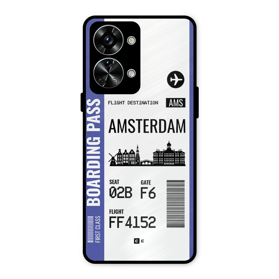 Amsterdam Boarding Pass Metal Back Case for OnePlus Nord 2T