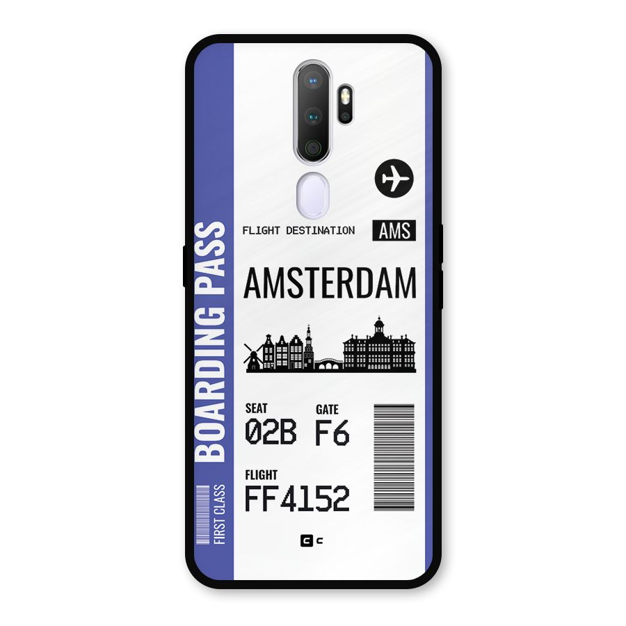 Amsterdam Boarding Pass Metal Back Case for Oppo A5 (2020)