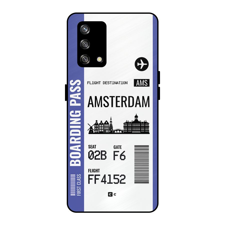Amsterdam Boarding Pass Metal Back Case for Oppo F19