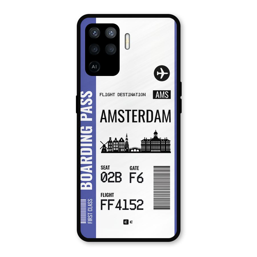 Amsterdam Boarding Pass Metal Back Case for Oppo F19 Pro