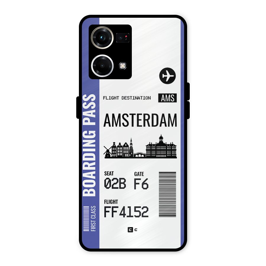 Amsterdam Boarding Pass Metal Back Case for Oppo F21s Pro 4G