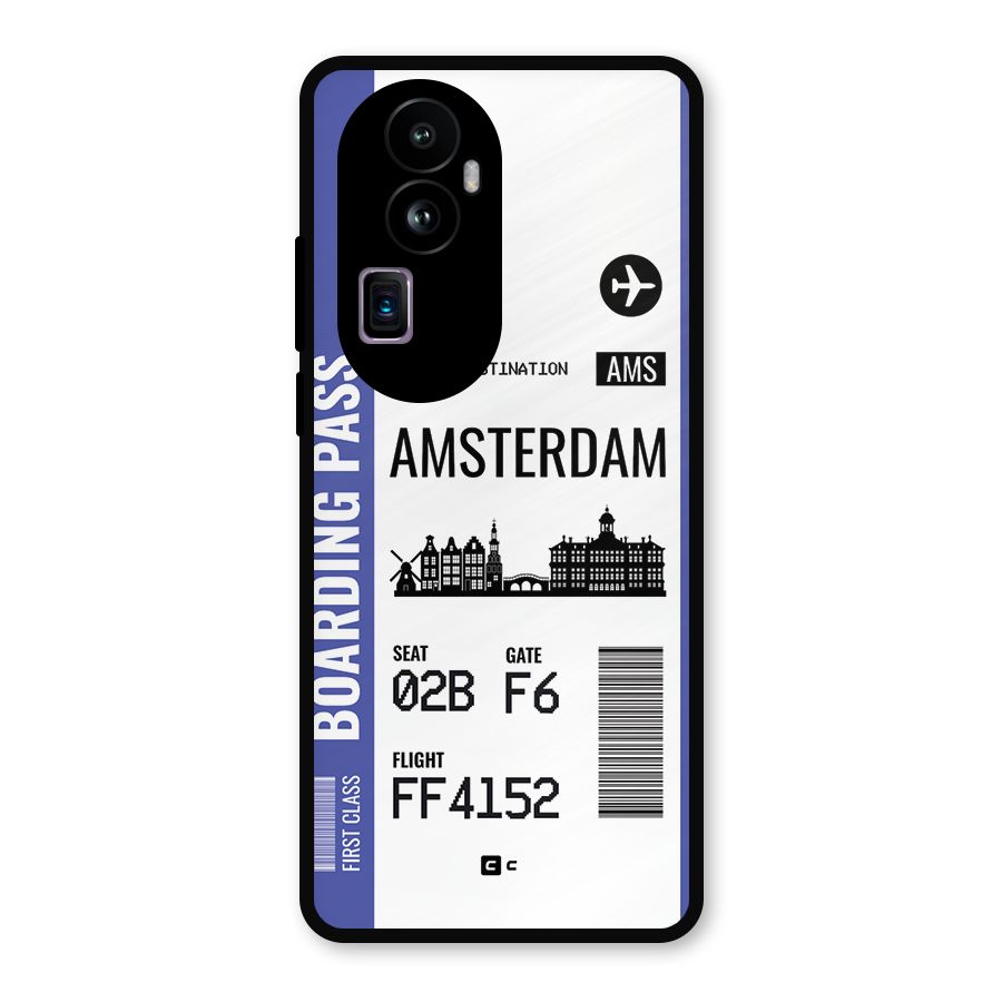 Amsterdam Boarding Pass Metal Back Case for Oppo Reno10 Pro Plus