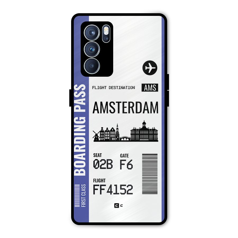 Amsterdam Boarding Pass Metal Back Case for Oppo Reno6 Pro 5G