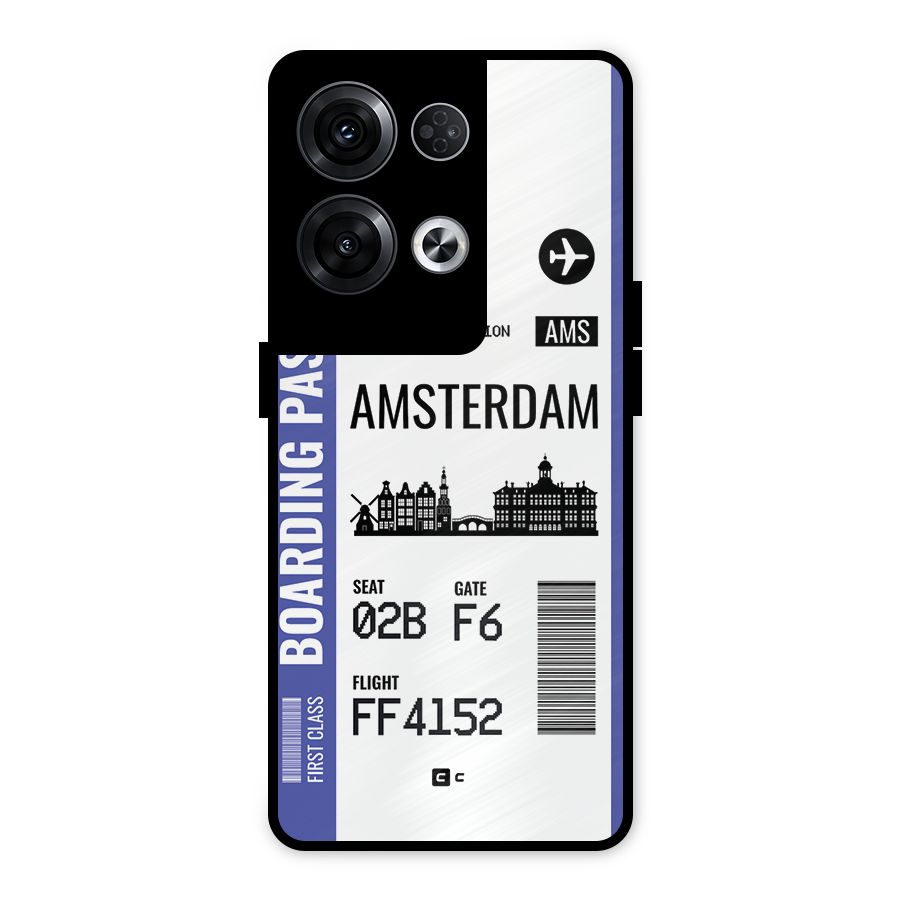 Amsterdam Boarding Pass Metal Back Case for Oppo Reno8 Pro 5G