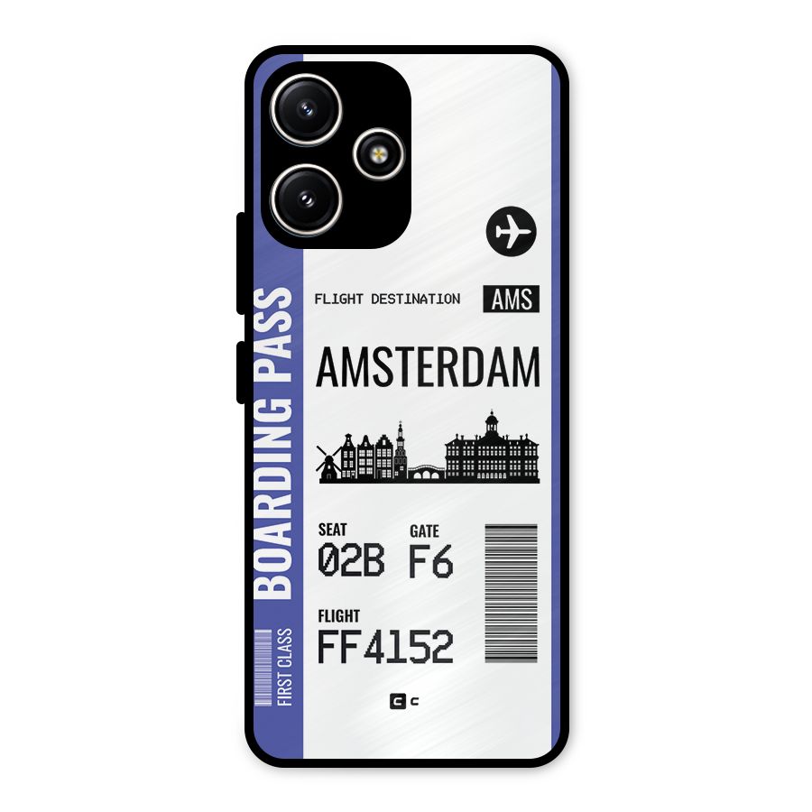 Amsterdam Boarding Pass Metal Back Case for Poco M6 Pro
