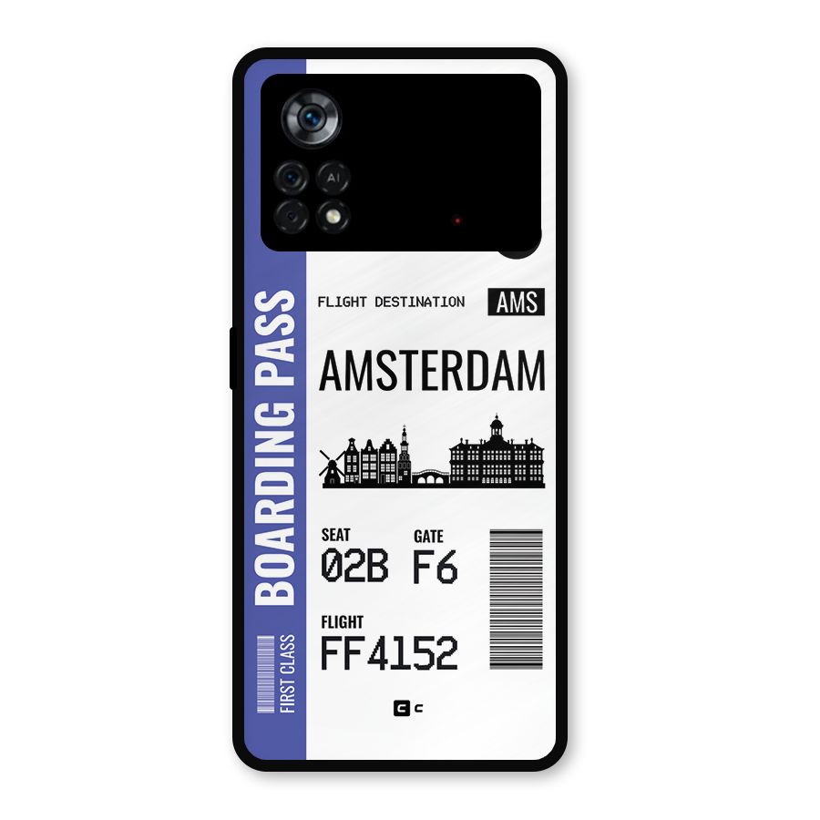Amsterdam Boarding Pass Metal Back Case for Poco X4 Pro 5G