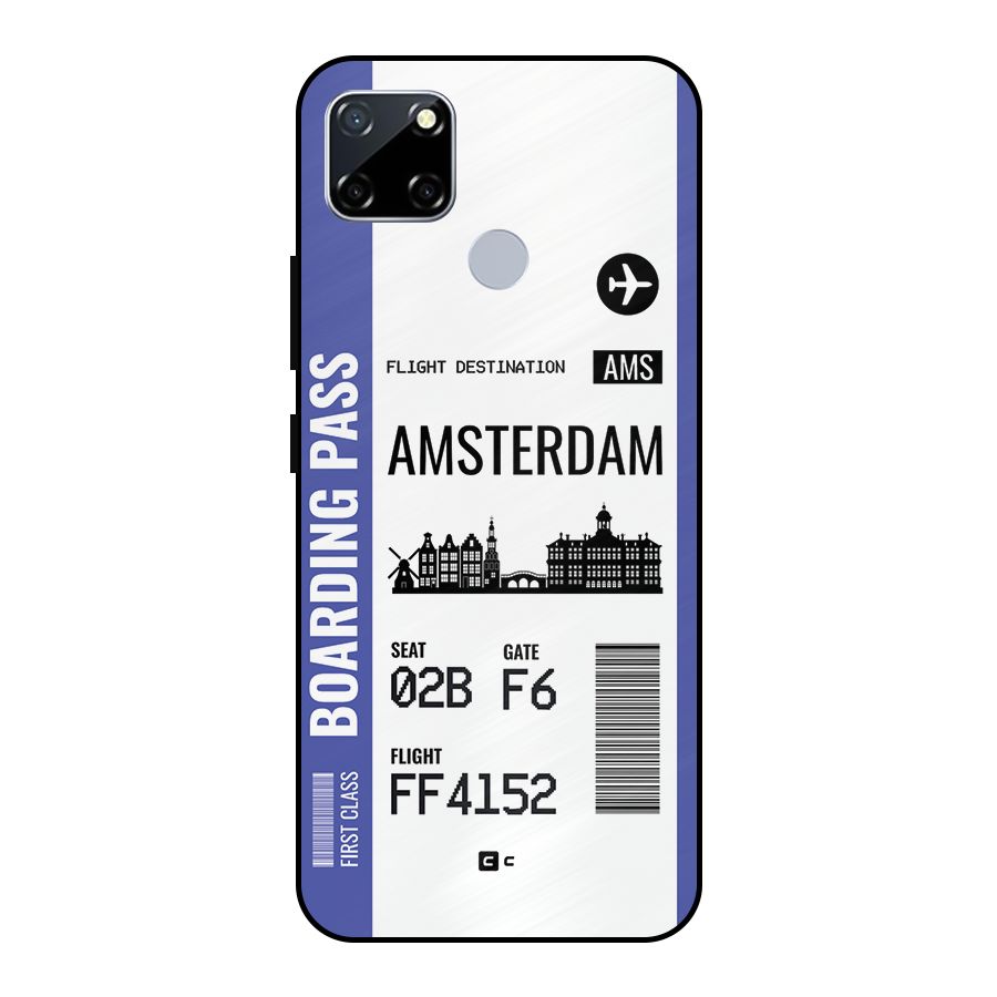 Amsterdam Boarding Pass Metal Back Case for Realme Narzo 30A