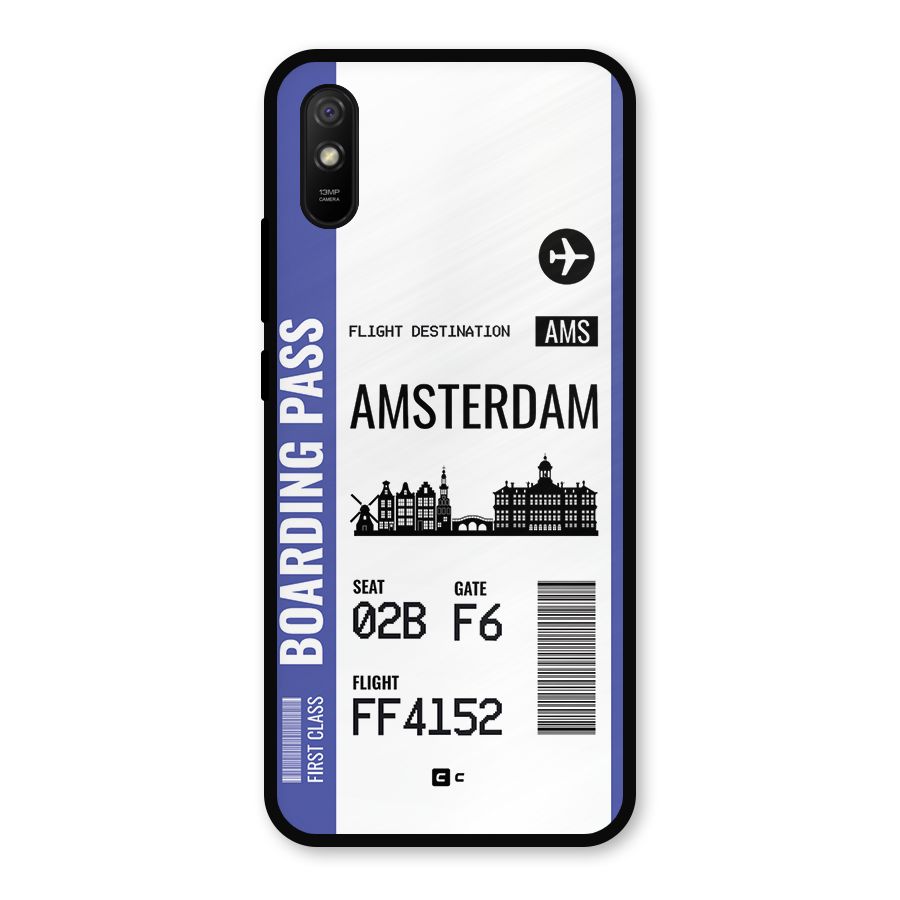 Amsterdam Boarding Pass Metal Back Case for Redmi 9a