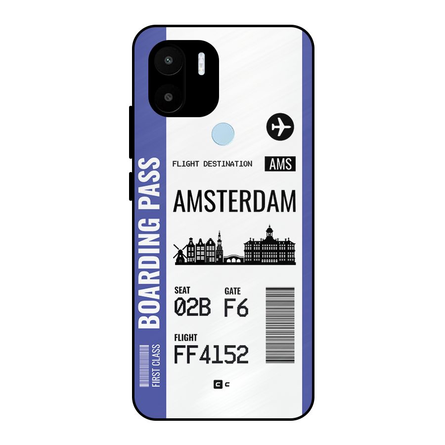 Amsterdam Boarding Pass Metal Back Case for Redmi A2 Plus