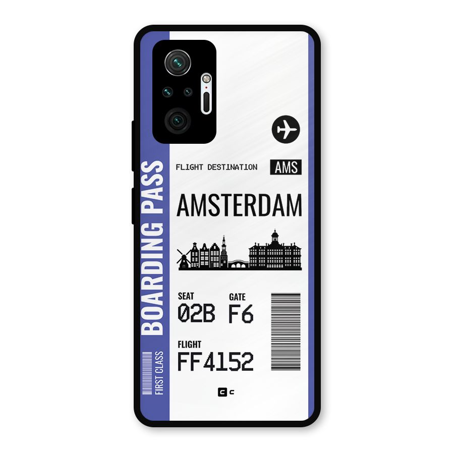 Amsterdam Boarding Pass Metal Back Case for Redmi Note 10 Pro
