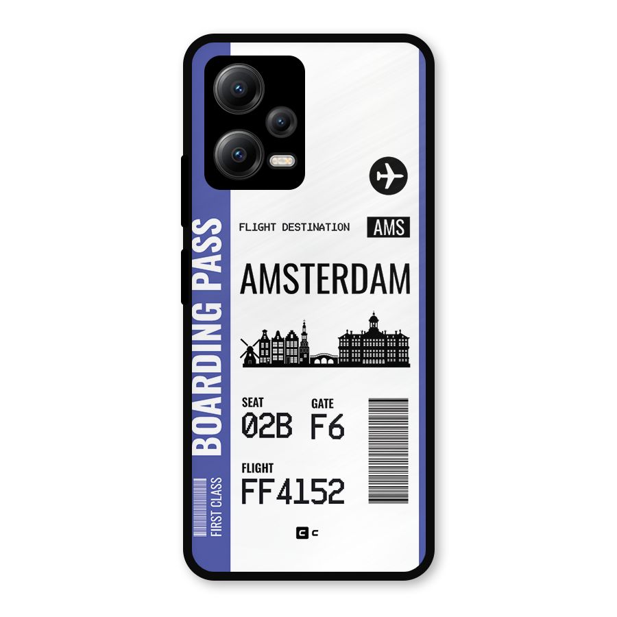 Amsterdam Boarding Pass Metal Back Case for Redmi Note 12 5G