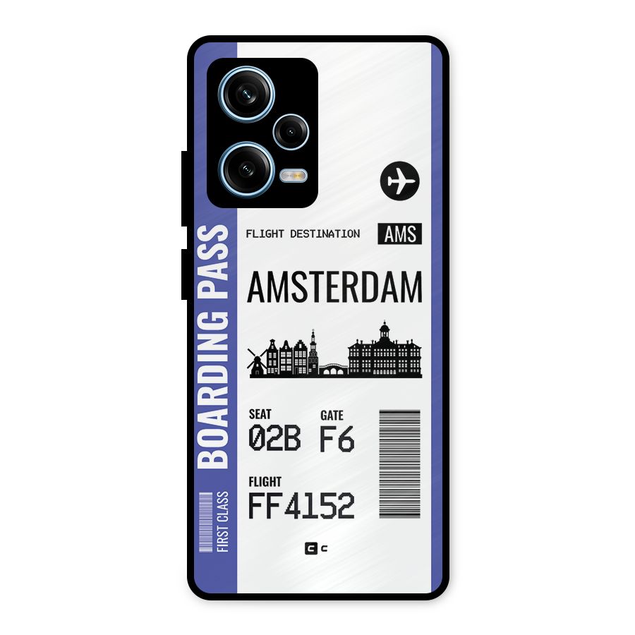 Amsterdam Boarding Pass Metal Back Case for Redmi Note 12 Pro