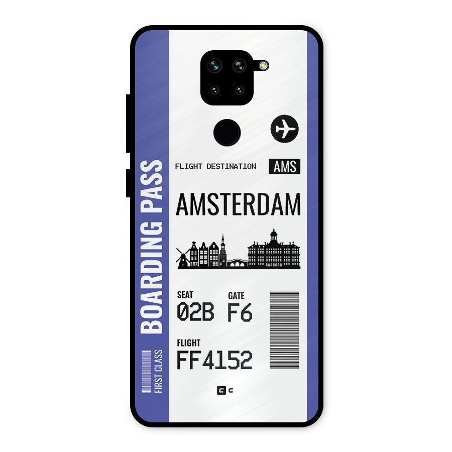 Amsterdam Boarding Pass Metal Back Case for Redmi Note 9