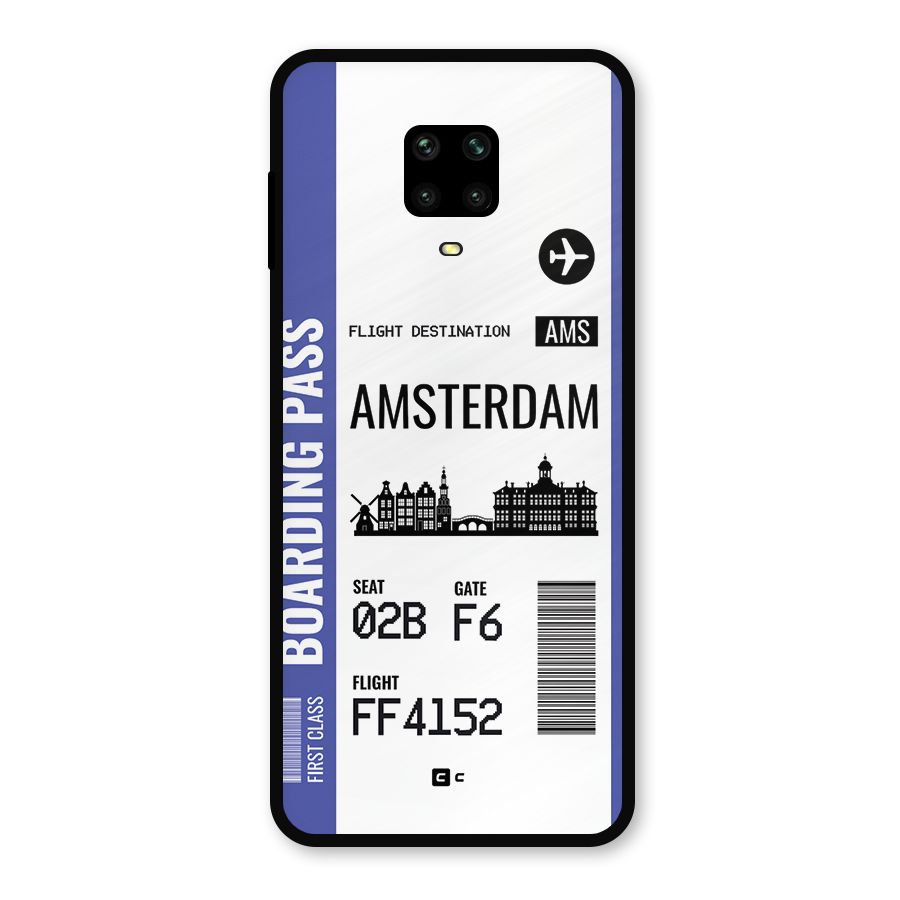 Amsterdam Boarding Pass Metal Back Case for Redmi Note 9 Pro