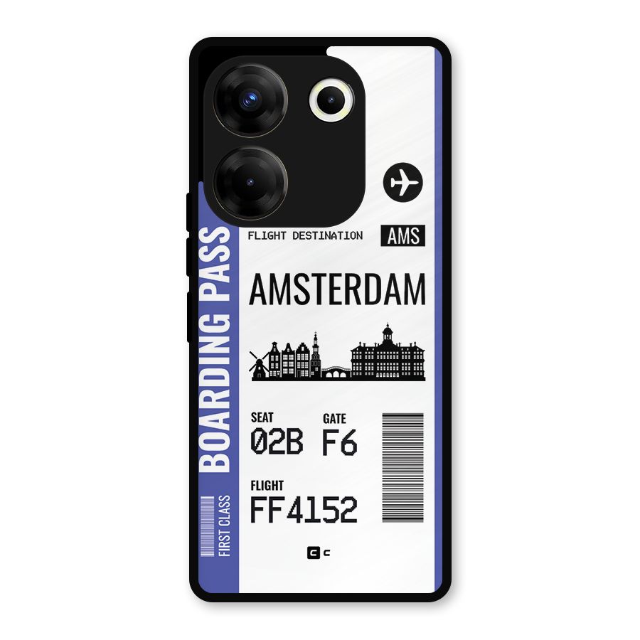 Amsterdam Boarding Pass Metal Back Case for Tecno Camon 20 Pro