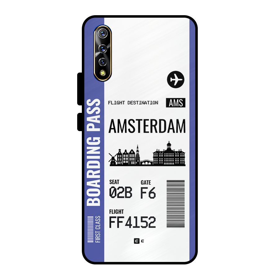 Amsterdam Boarding Pass Metal Back Case for Vivo S1