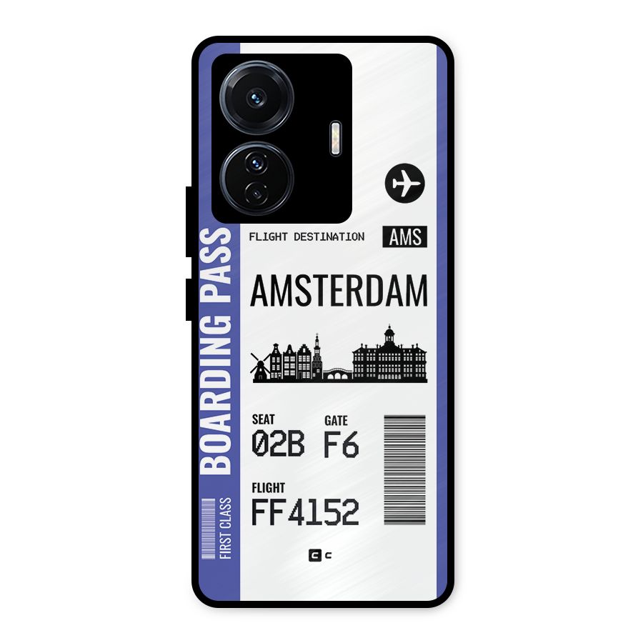 Amsterdam Boarding Pass Metal Back Case for Vivo T1 Pro