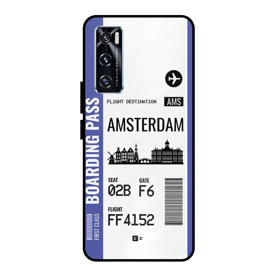 Amsterdam Boarding Pass Metal Back Case for Vivo V20 SE