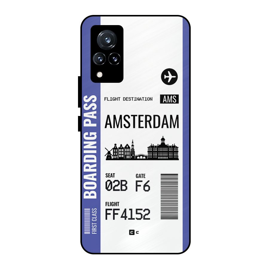 Amsterdam Boarding Pass Metal Back Case for Vivo V21 5G
