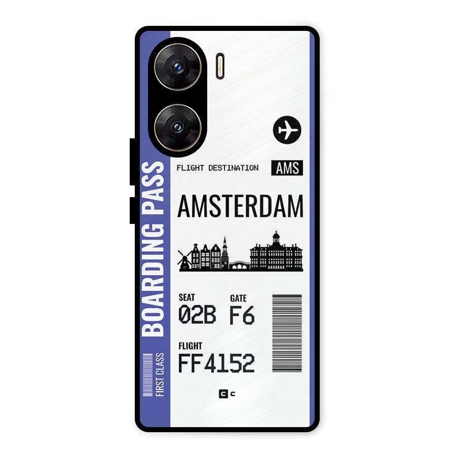 Amsterdam Boarding Pass Metal Back Case for Vivo V29e