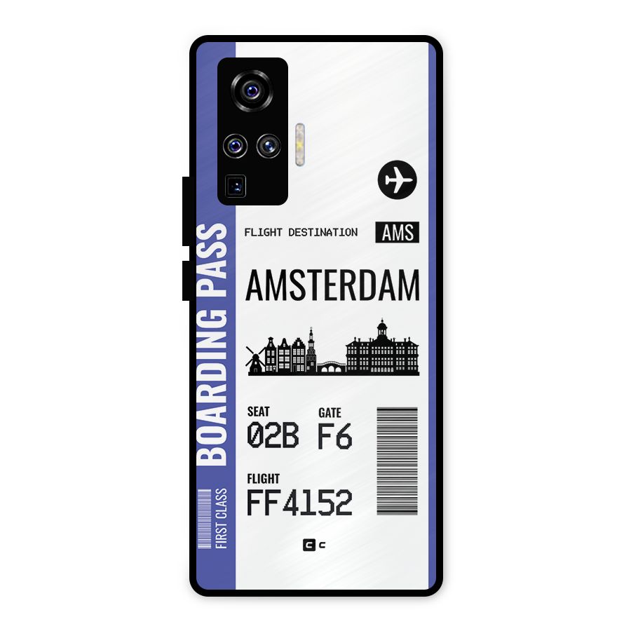 Amsterdam Boarding Pass Metal Back Case for Vivo X50 Pro