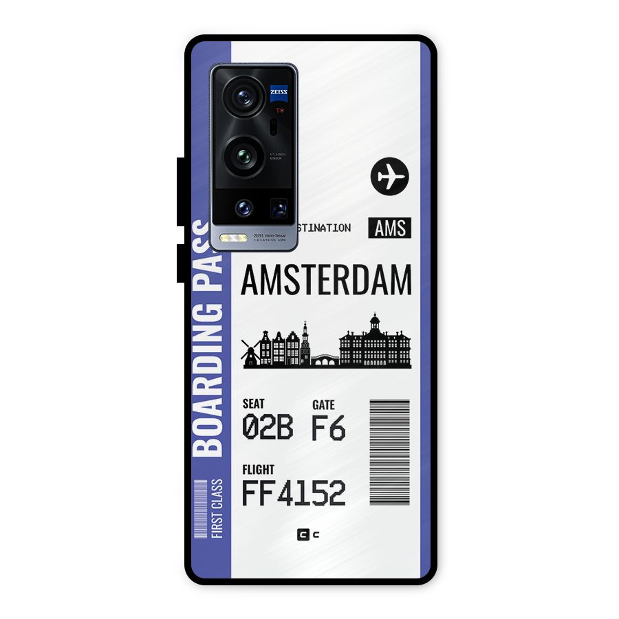 Amsterdam Boarding Pass Metal Back Case for Vivo X60 Pro Plus