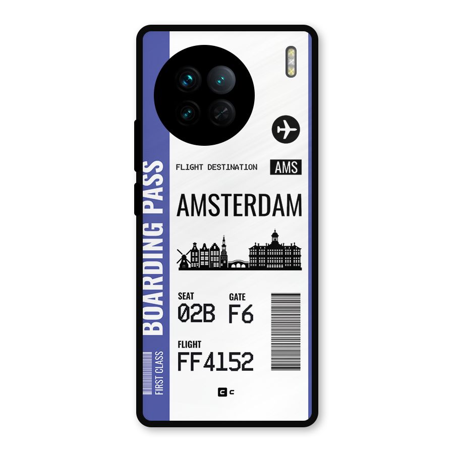 Amsterdam Boarding Pass Metal Back Case for Vivo X90
