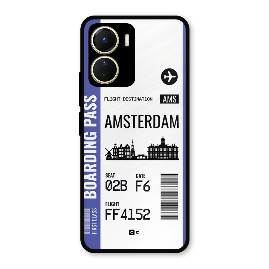 Amsterdam Boarding Pass Metal Back Case for Vivo Y16
