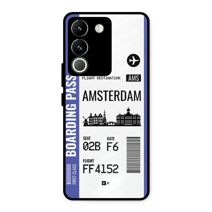 Amsterdam Boarding Pass Metal Back Case for Vivo Y200
