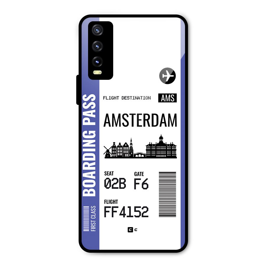 Amsterdam Boarding Pass Metal Back Case for Vivo Y20g