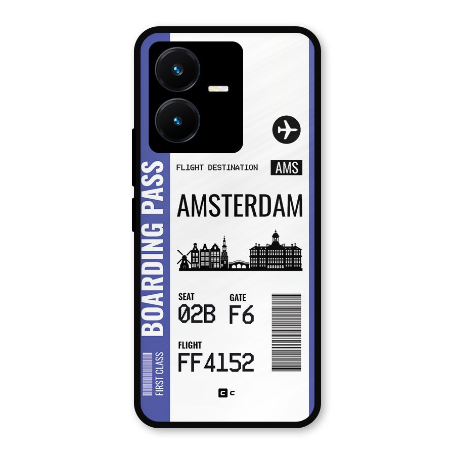 Amsterdam Boarding Pass Metal Back Case for Vivo Y22