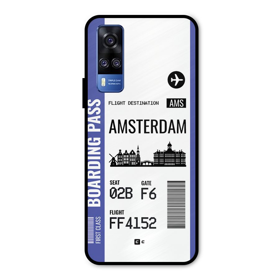 Amsterdam Boarding Pass Metal Back Case for Vivo Y51A