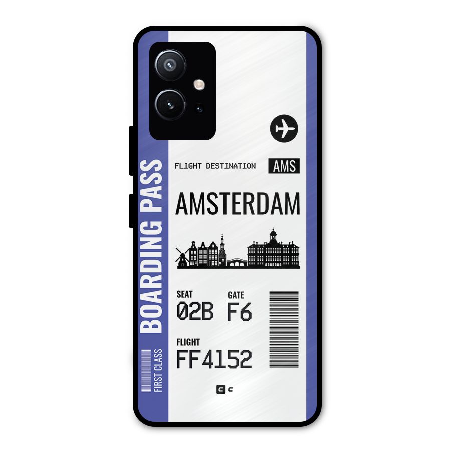 Amsterdam Boarding Pass Metal Back Case for Vivo Y75 5G