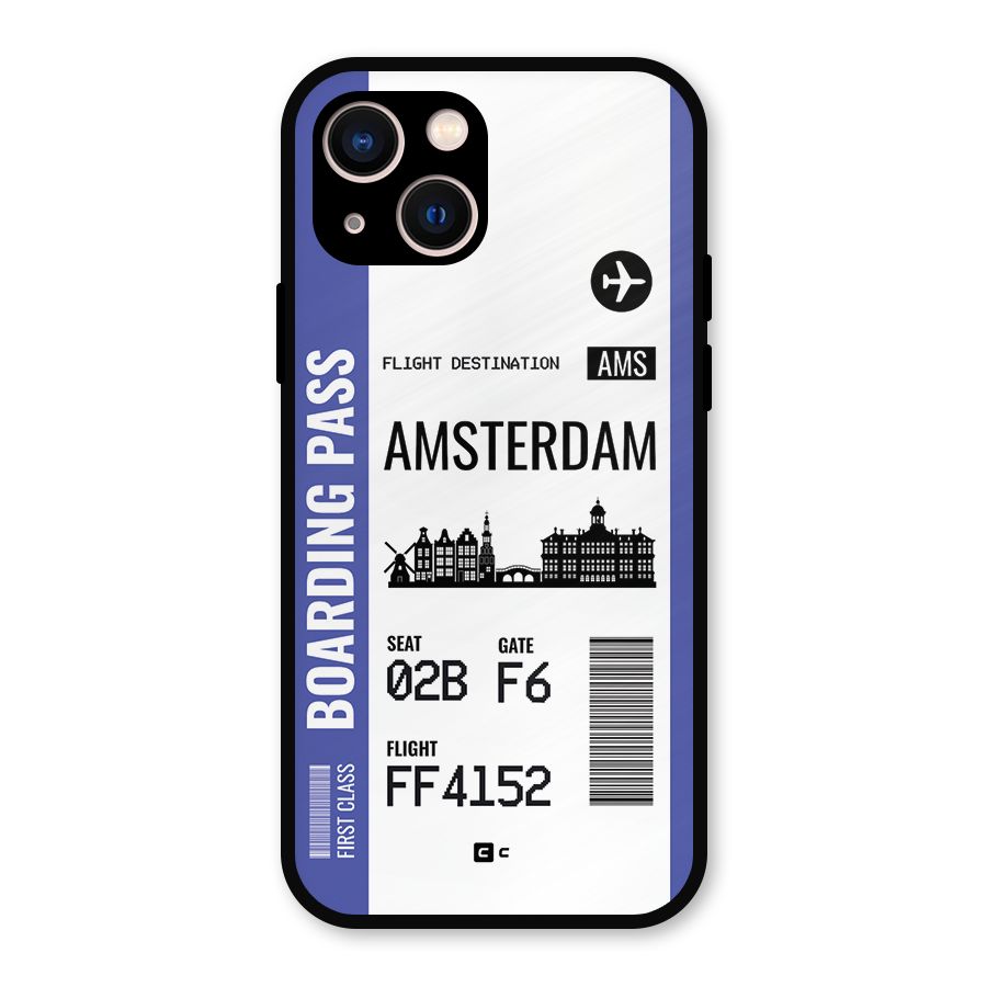 Amsterdam Boarding Pass Metal Back Case for iPhone 13