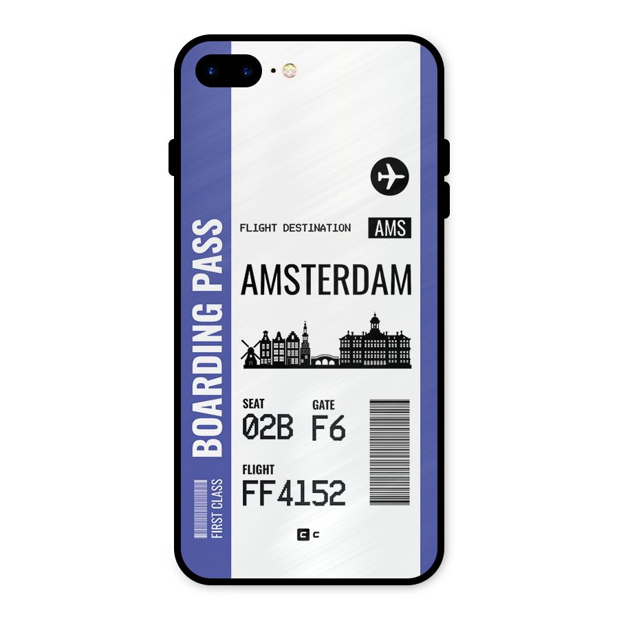 Amsterdam Boarding Pass Metal Back Case for iPhone 7 Plus