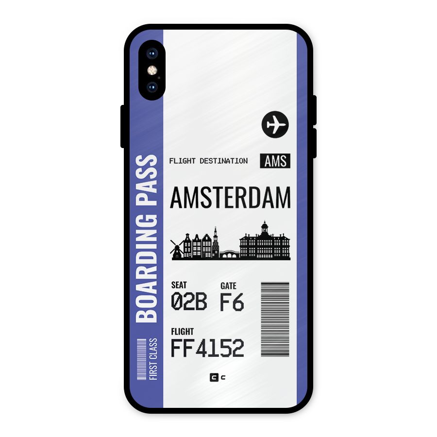 Amsterdam Boarding Pass Metal Back Case for iPhone XS Max