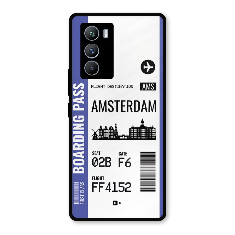 Amsterdam Boarding Pass Metal Back Case for iQOO 9 SE
