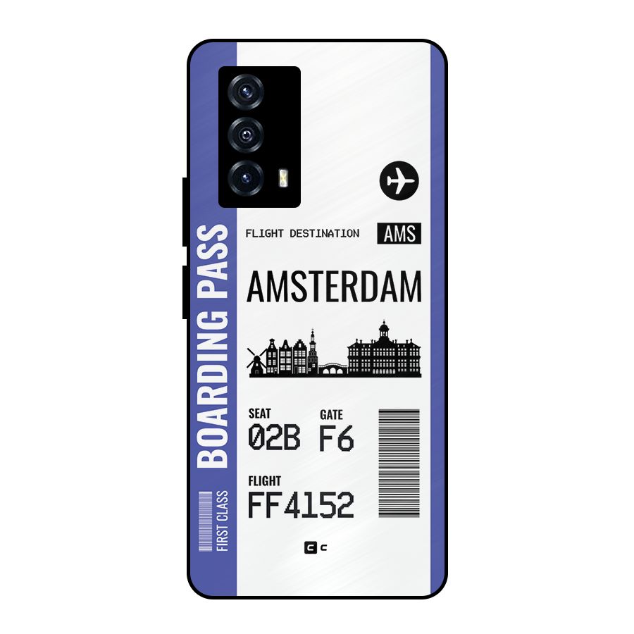 Amsterdam Boarding Pass Metal Back Case for iQOO Z5