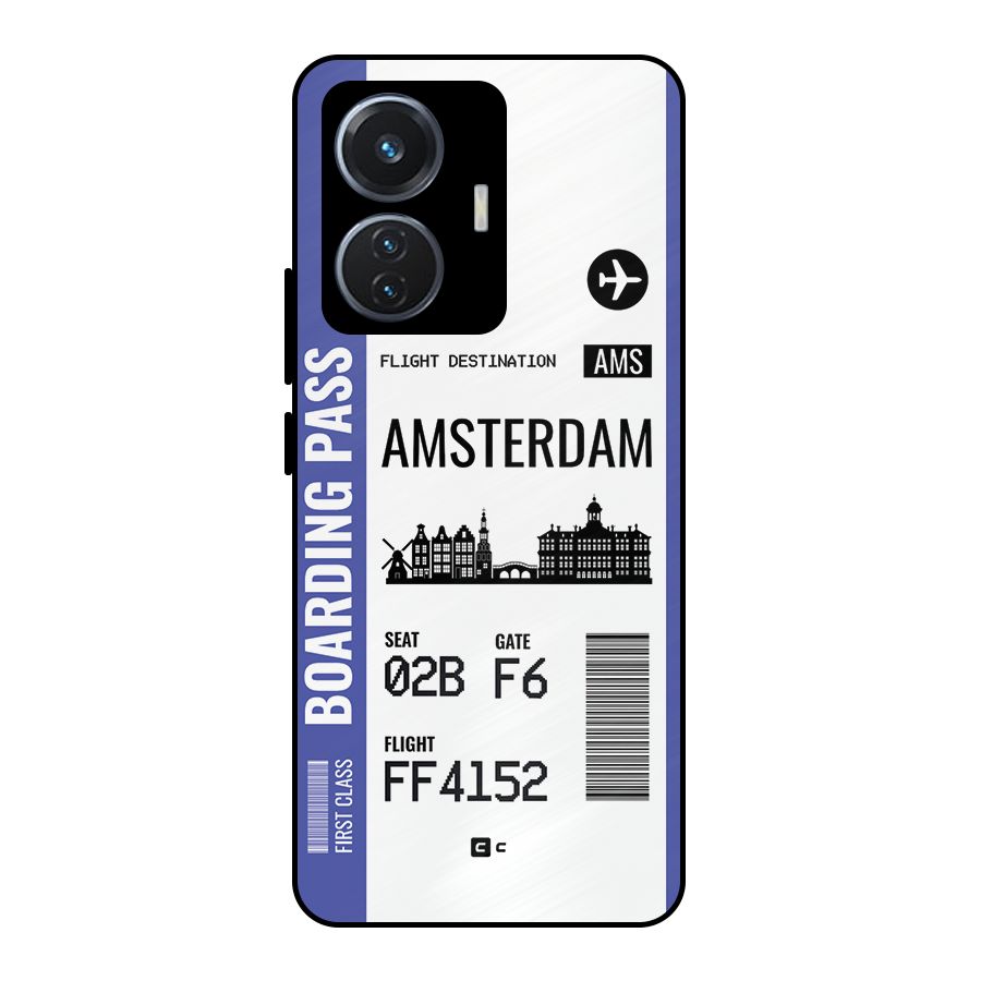 Amsterdam Boarding Pass Metal Back Case for iQOO Z6 44W