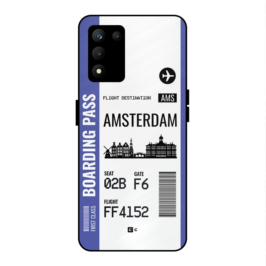 Amsterdam Boarding Pass Metal Back Case for realme 9 5G SE