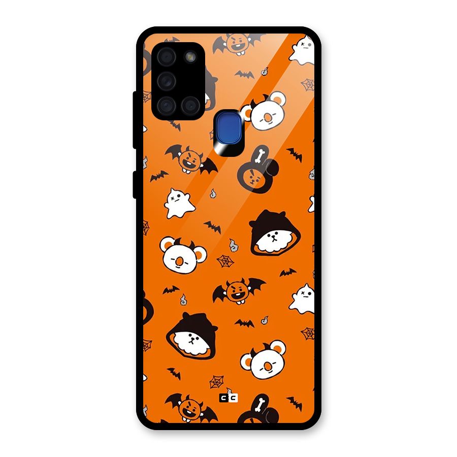 Amuse Halloween Glass Back Case for Galaxy A21s