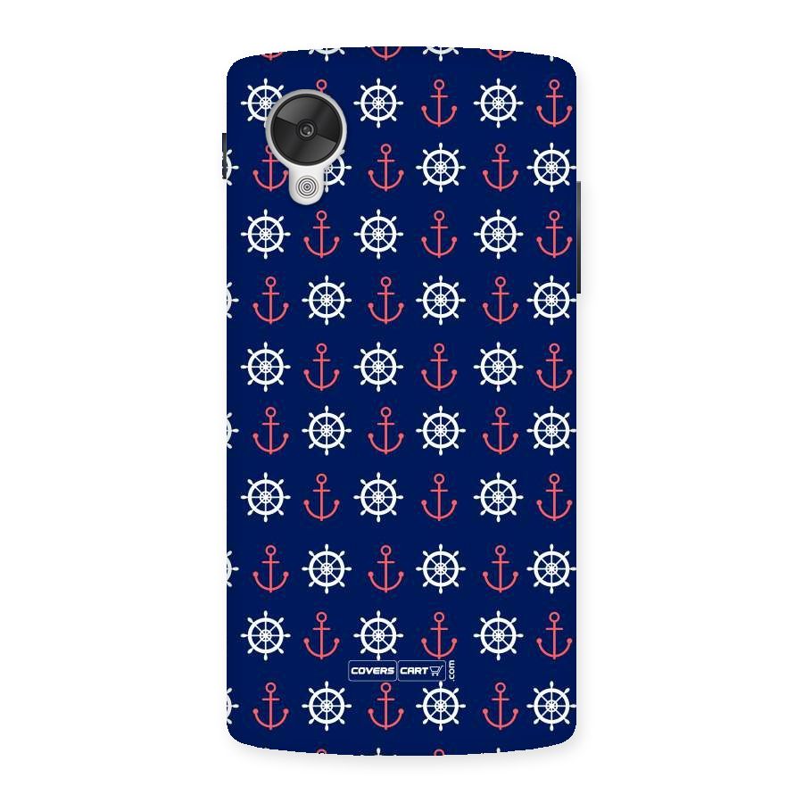 Anchor Pattern Blue Back Case for Google Nexsus 5