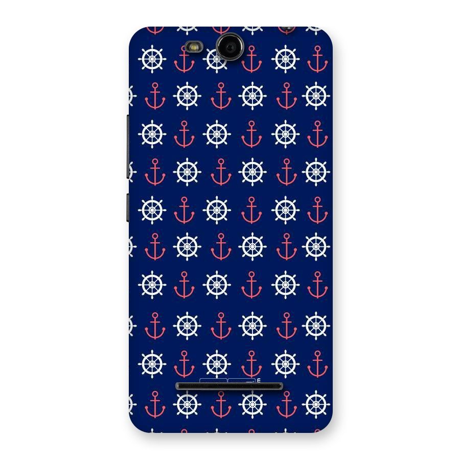 Anchor Pattern Blue Back Case for Micromax Canvas Juice 3 Q392