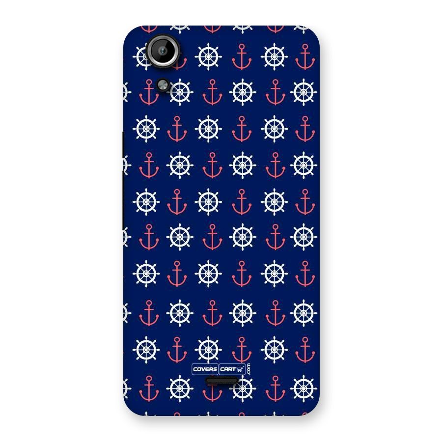 Anchor Pattern Blue Back Case for Micromax Canvas Selfie Lens Q345