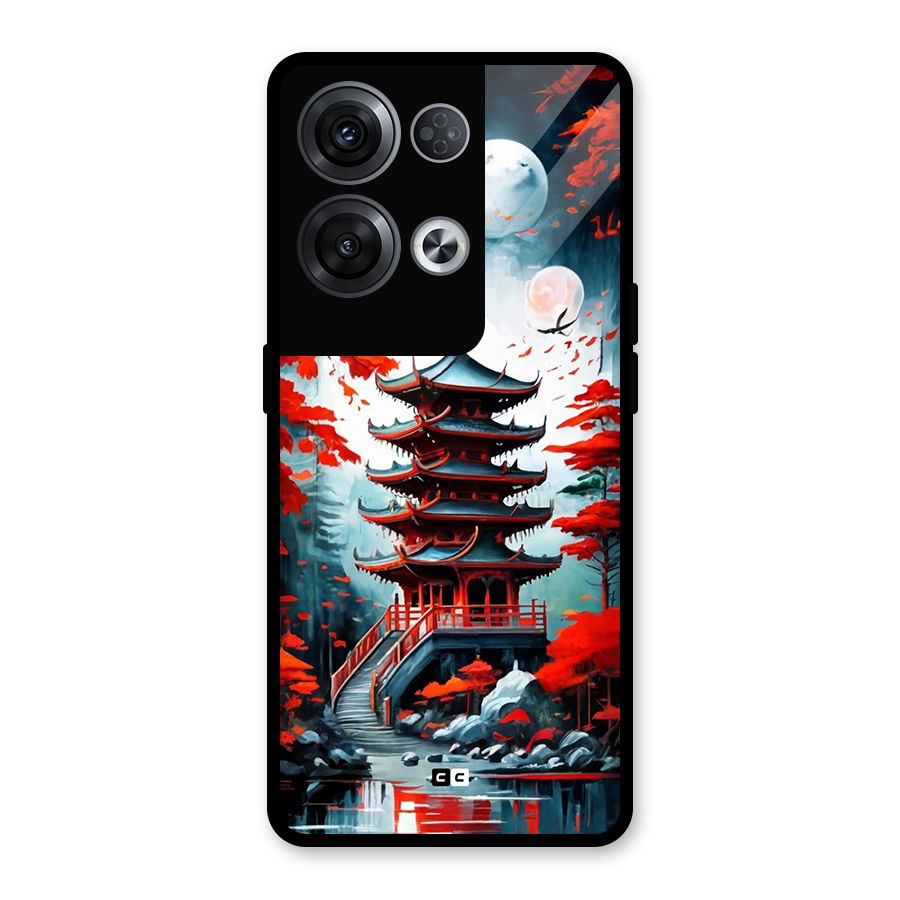 Ancient Painting Glass Back Case for Oppo Reno8 Pro 5G